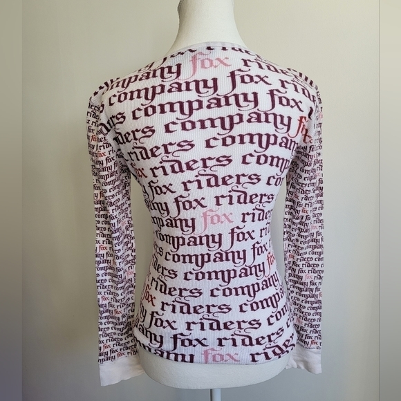 Fox  Vintage Y2K  Logo Waffle Longsleeve Top - Picture 2 of 11